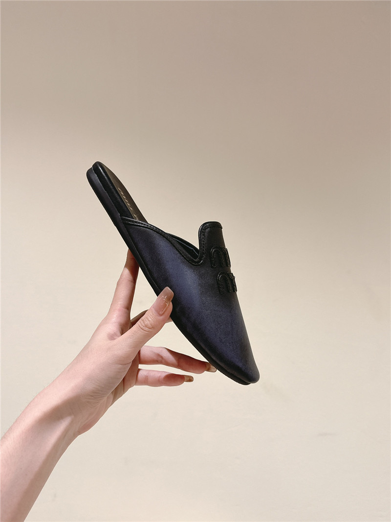 Miu Miu Blue Covered Flat Mules