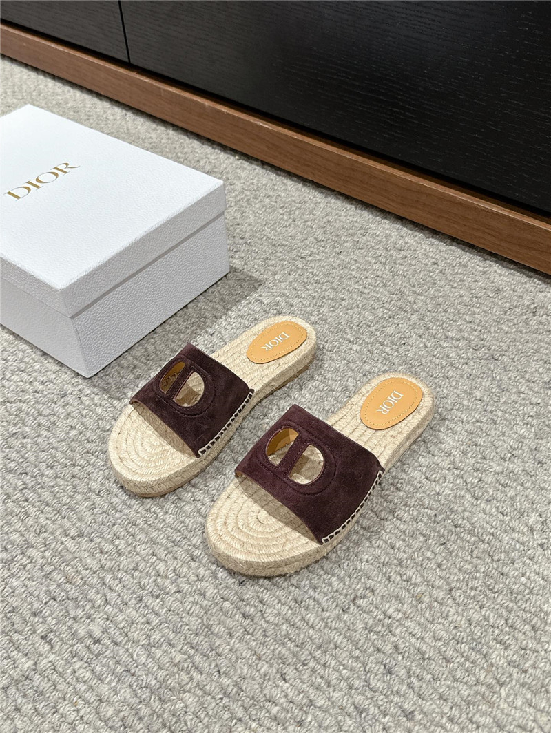 D10r cd suede espadrille slides