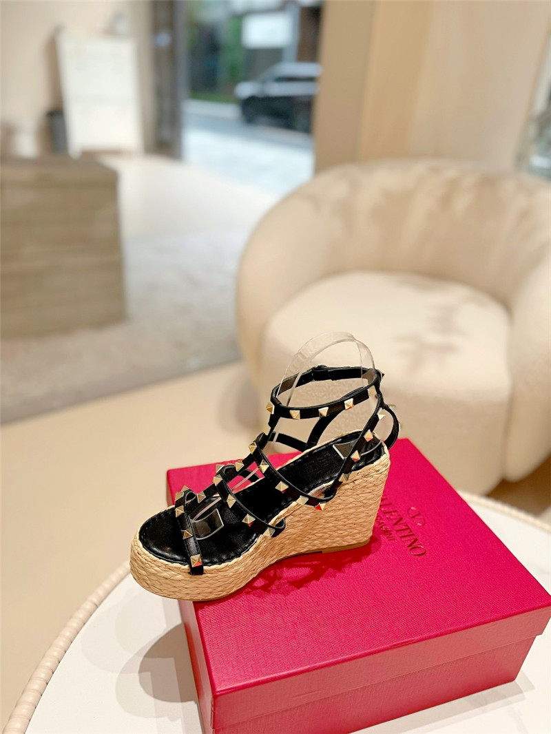 Va1e*ntin0 garavani rockstud wedge sandals