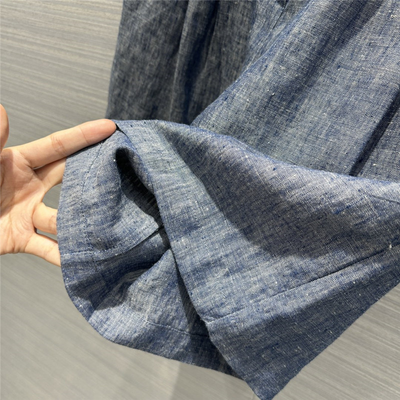 The R0w blue linen shorts