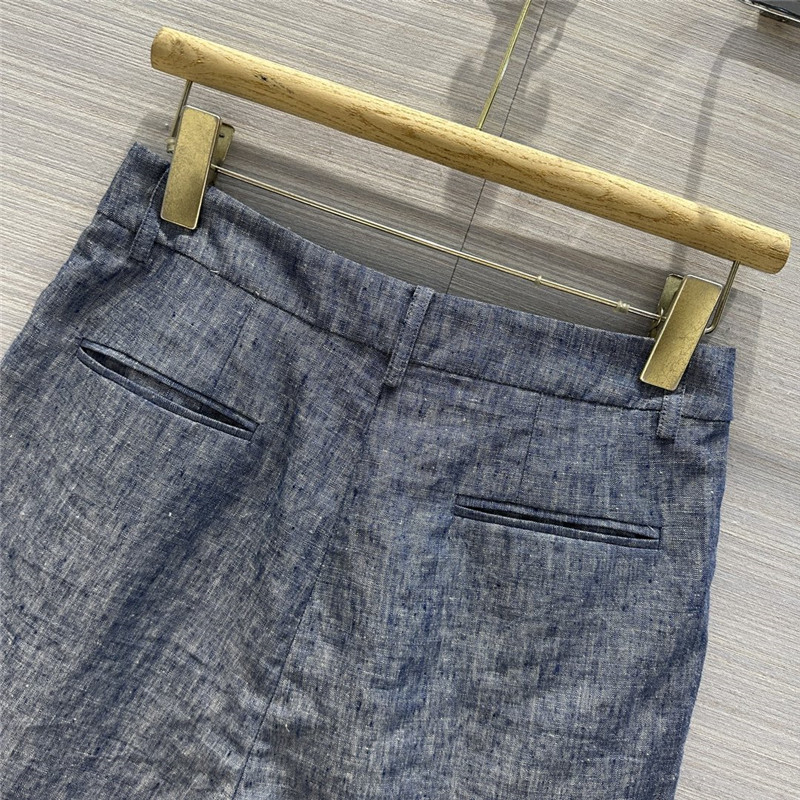 The R0w blue linen shorts