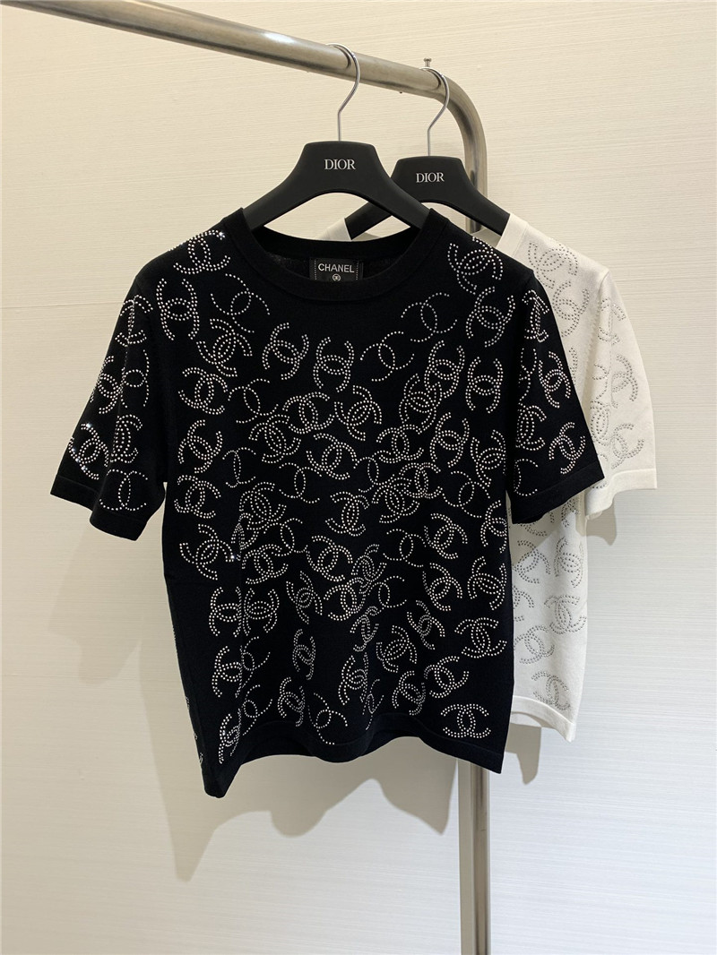 ch**el bright D1am0nd knitted short-sleeved replicas clothes