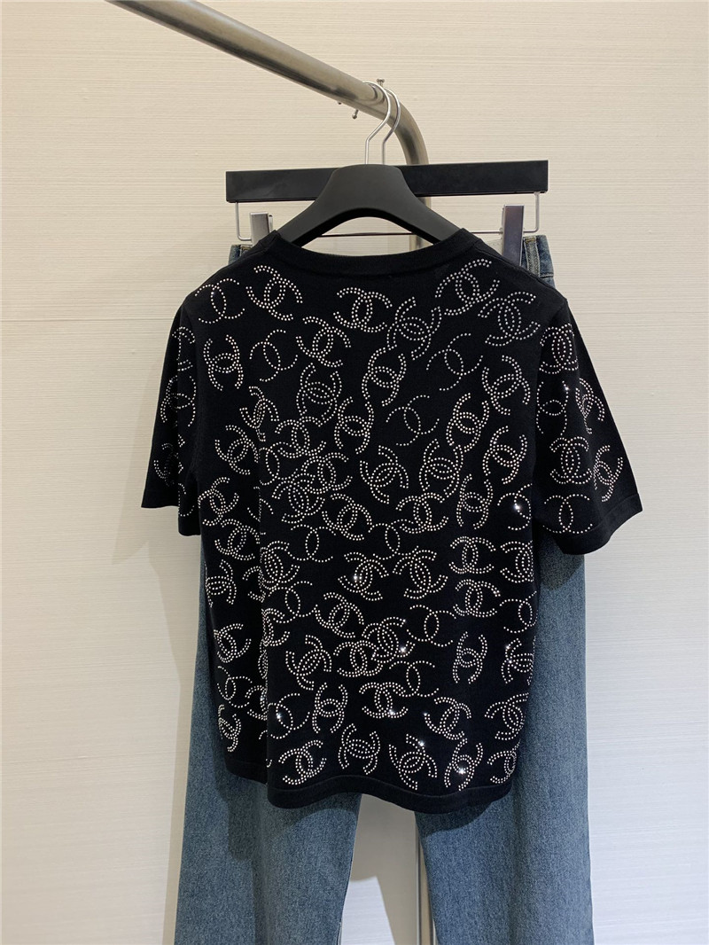 ch**el bright D1am0nd knitted short-sleeved replicas clothes