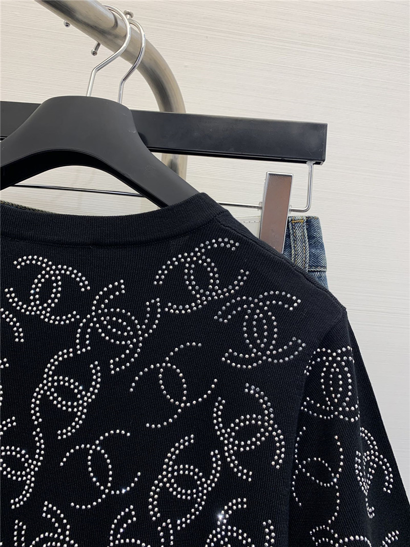 ch**el bright D1am0nd knitted short-sleeved replicas clothes