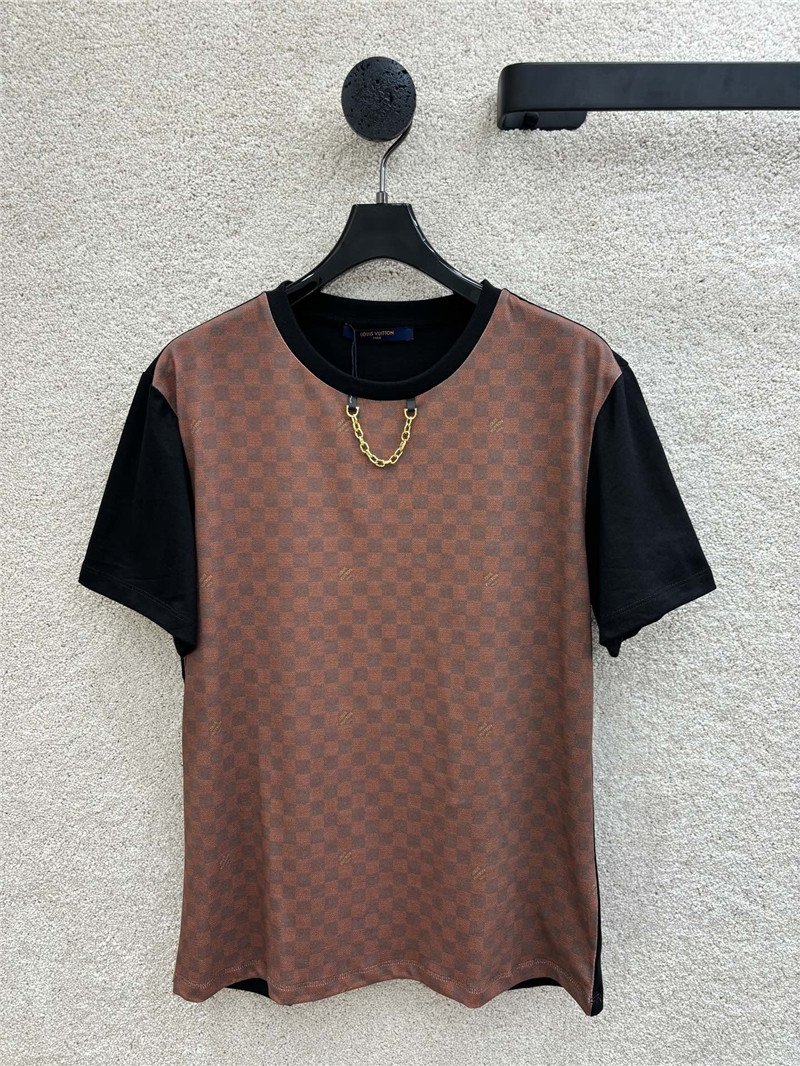 l0vis Vvtt0n lv contrast color checkerboard t-shirt replica clothes