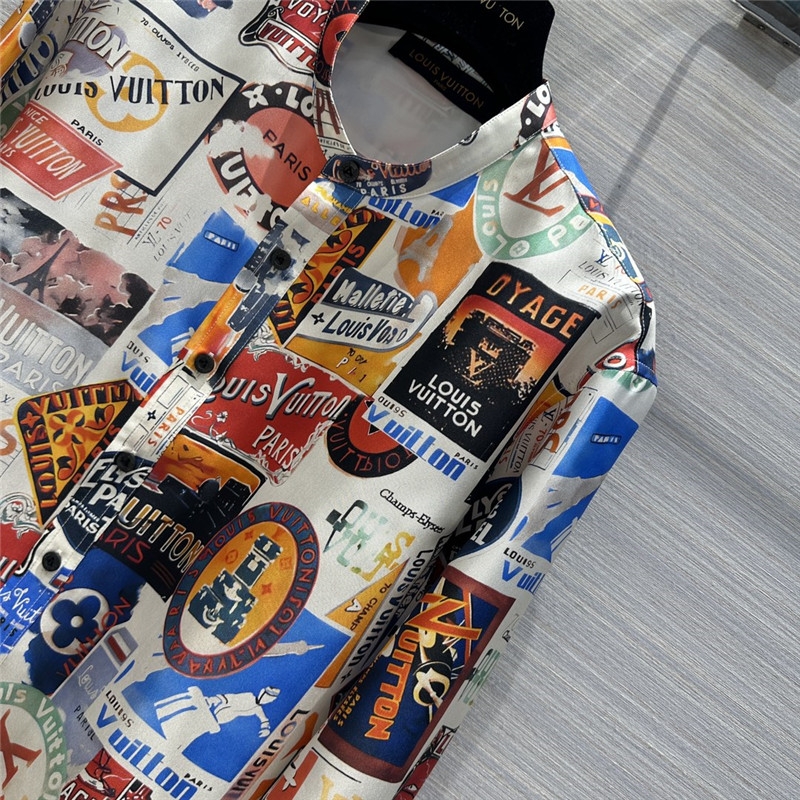 l0vis Vvtt0n lv printed silk shirt replica designer clothes