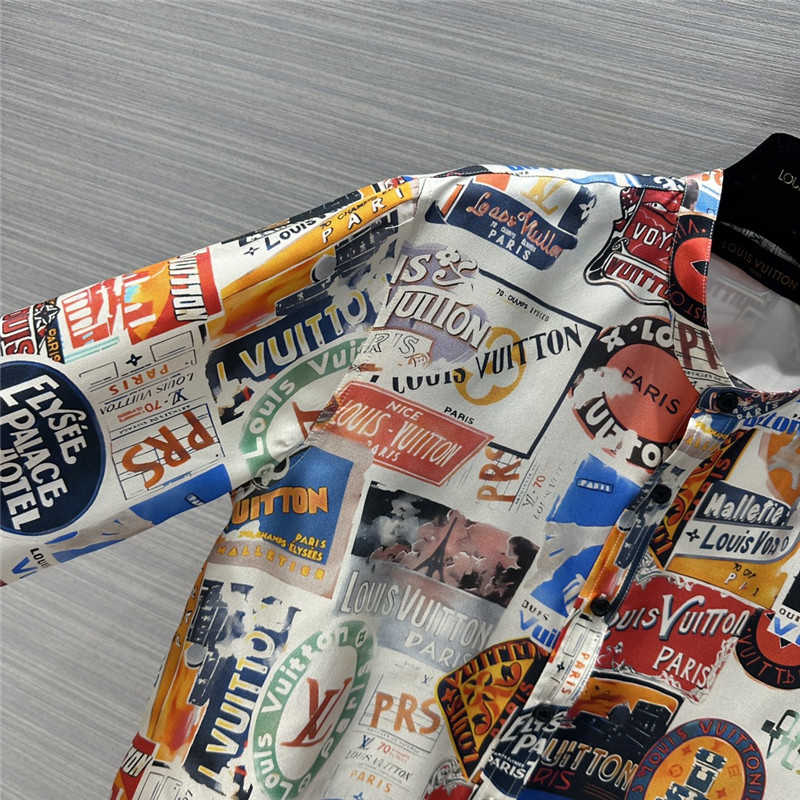 l0vis Vvtt0n lv printed silk shirt replica designer clothes