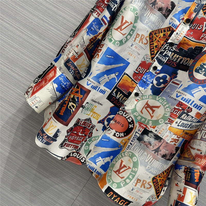 l0vis Vvtt0n lv printed silk shirt replica designer clothes