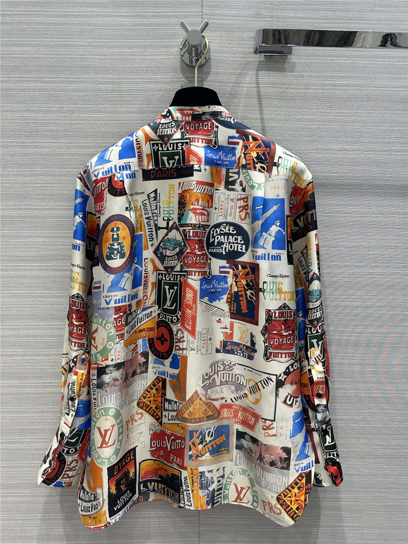 l0vis Vvtt0n lv printed silk shirt replica designer clothes