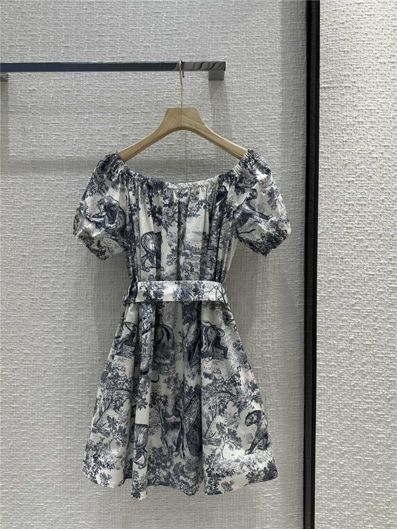 D10r one shoulder puff short sleeve dress replica clothes