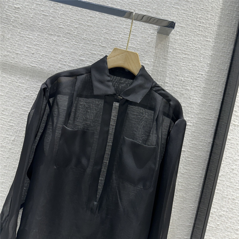 Ch**el palace style black organza shirt replica clothes
