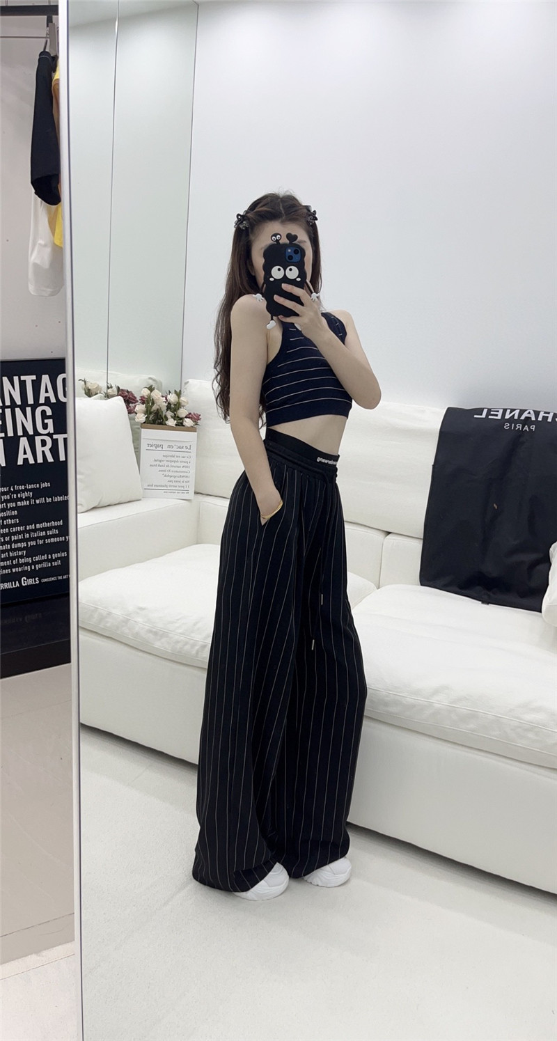 A1exa*der wang elastic double waist casual pants replica clothing