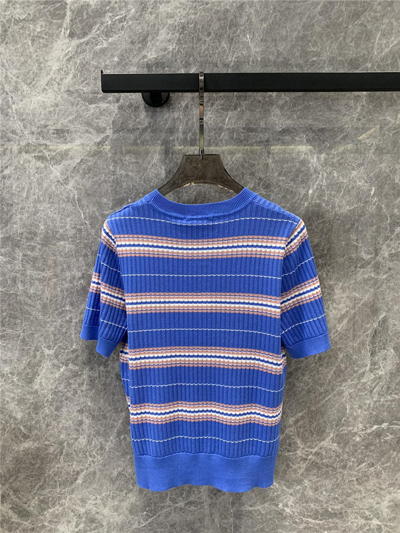 Ch**el short sleeve knitted top designer replica clothes