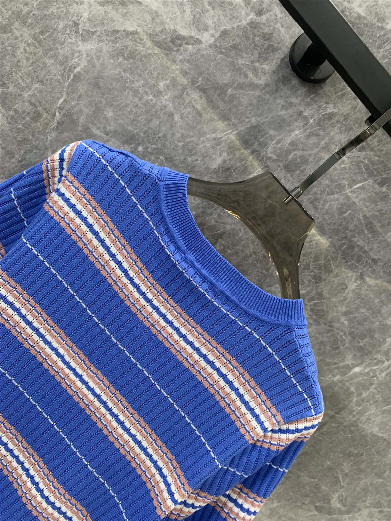 Ch**el short sleeve knitted top designer replica clothes