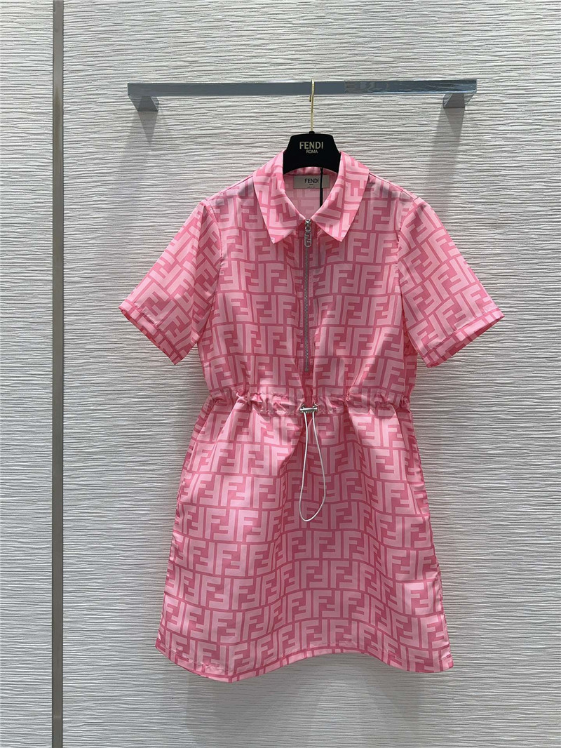 F**di preppy technical fabric shirt dress replica clothes