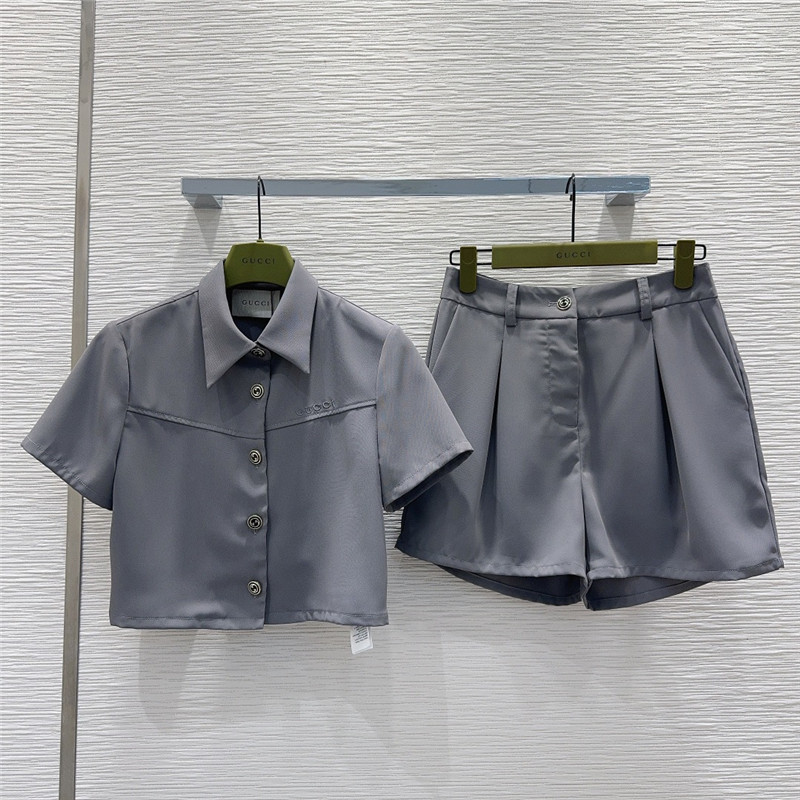Gvc*1 lapel top + shorts set replica clothes