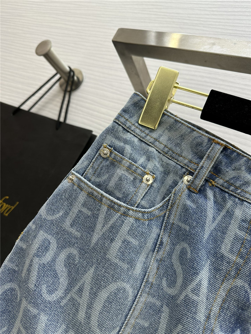 Versace letter print washed denim skirt replica clothes