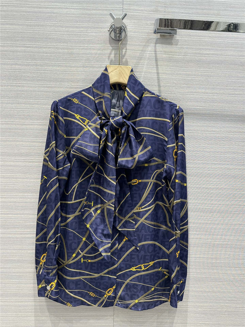 Versace chain printed silk shirt replica clothing sites