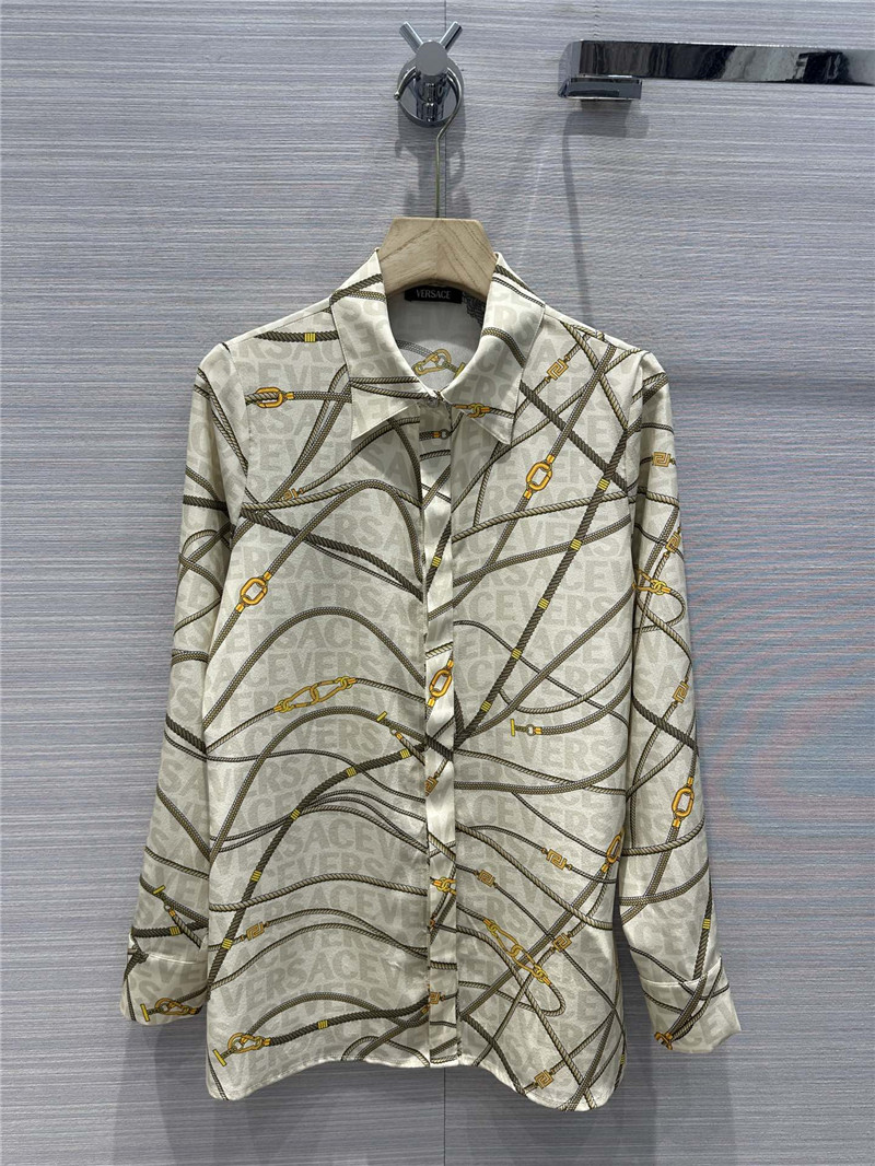 Versace chain printed silk shirt replica clothing sites