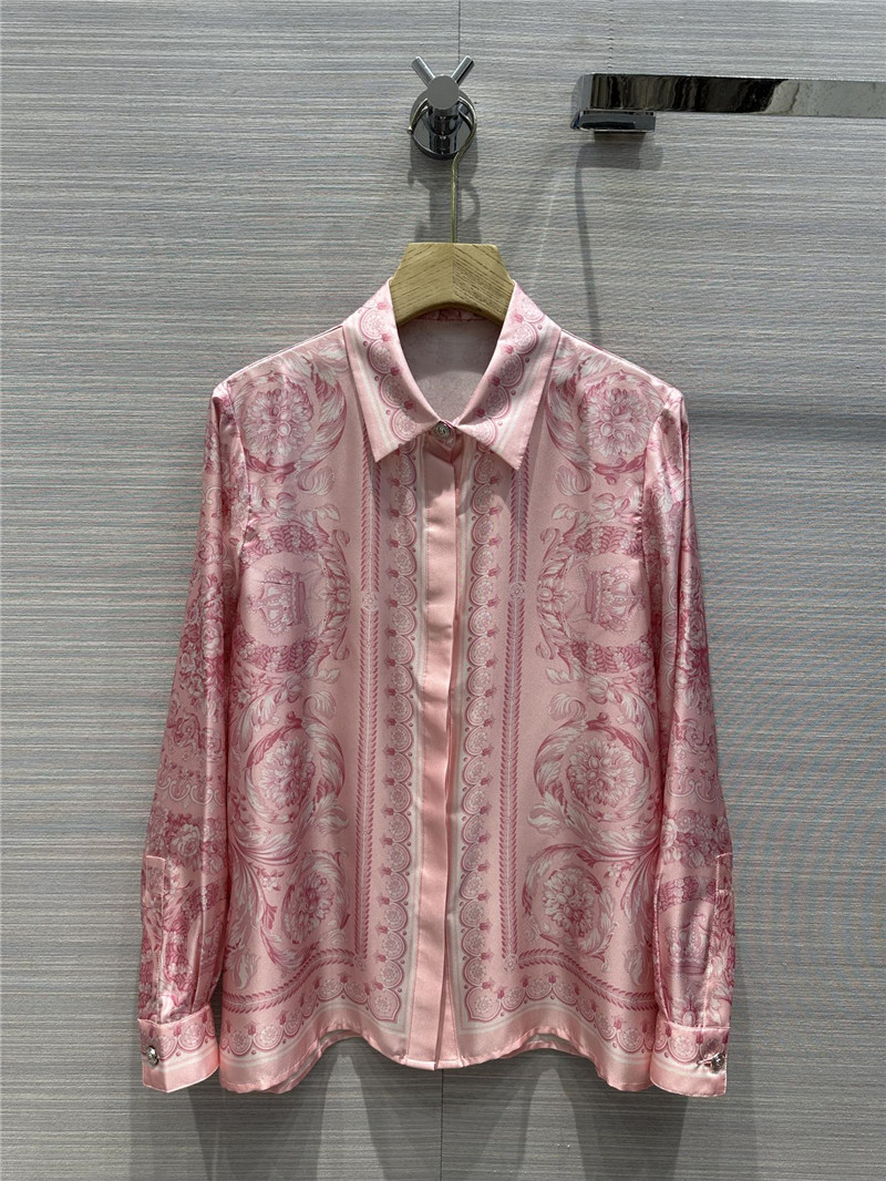 Versace color positioned printed silk shirt replica d&g clothing