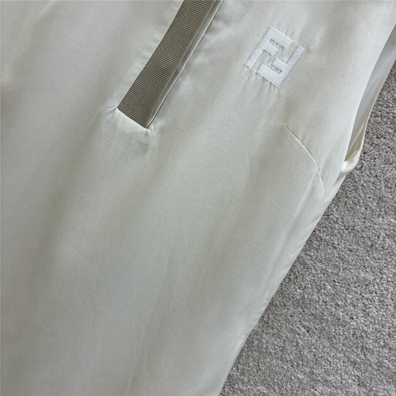 F**di knitted lapel patchwork sleeveless dress replica clothing