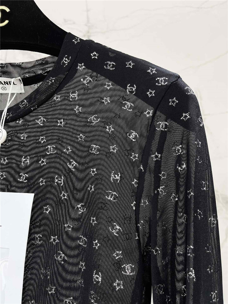 Ch**el xiaoxiang letter mesh top replica designer clothes