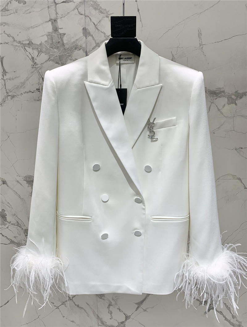 Y51 ostrich feather silhouette suit replica d&g clothing