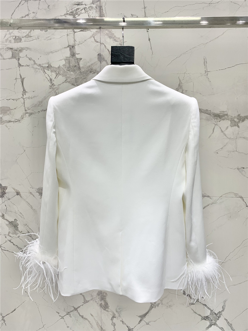 Y51 ostrich feather silhouette suit replica d&g clothing