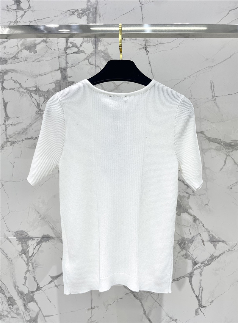 Ch**el three-dimensional cut knitted short-sleeved replica clothes