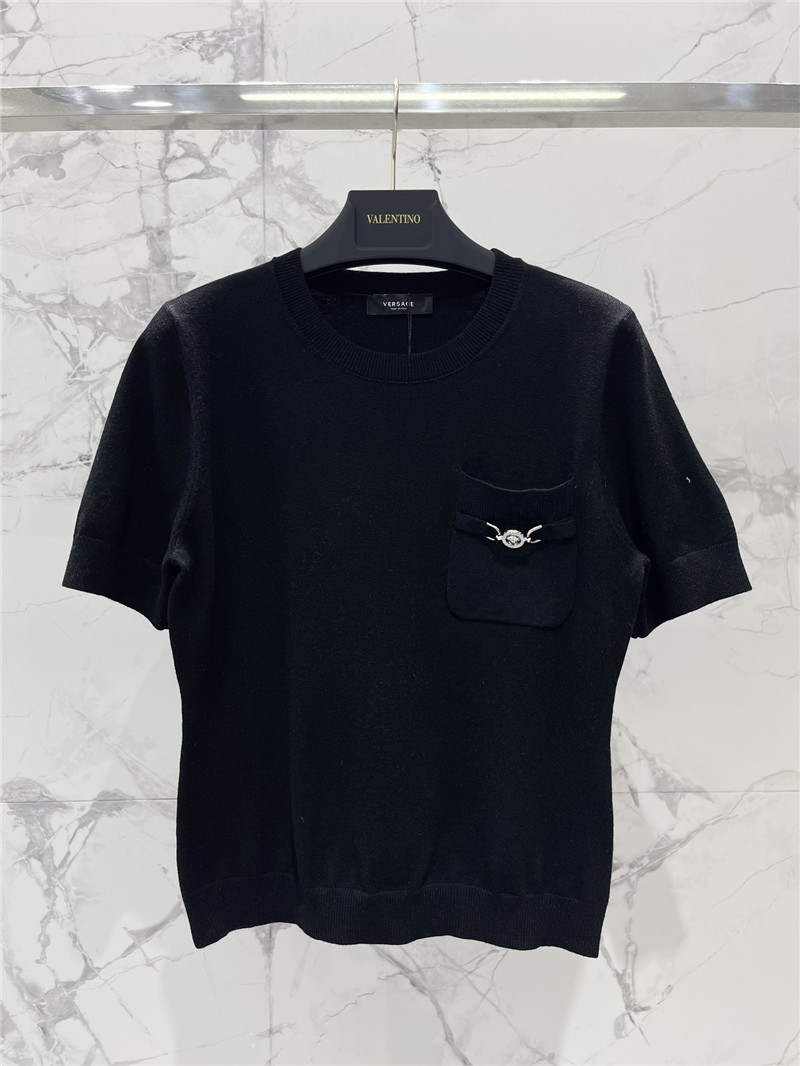 Versace Medusa Plaque Knitted Top black