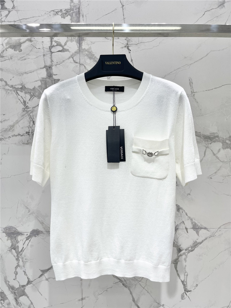 Versace Medusa Plaque Knitted Top White