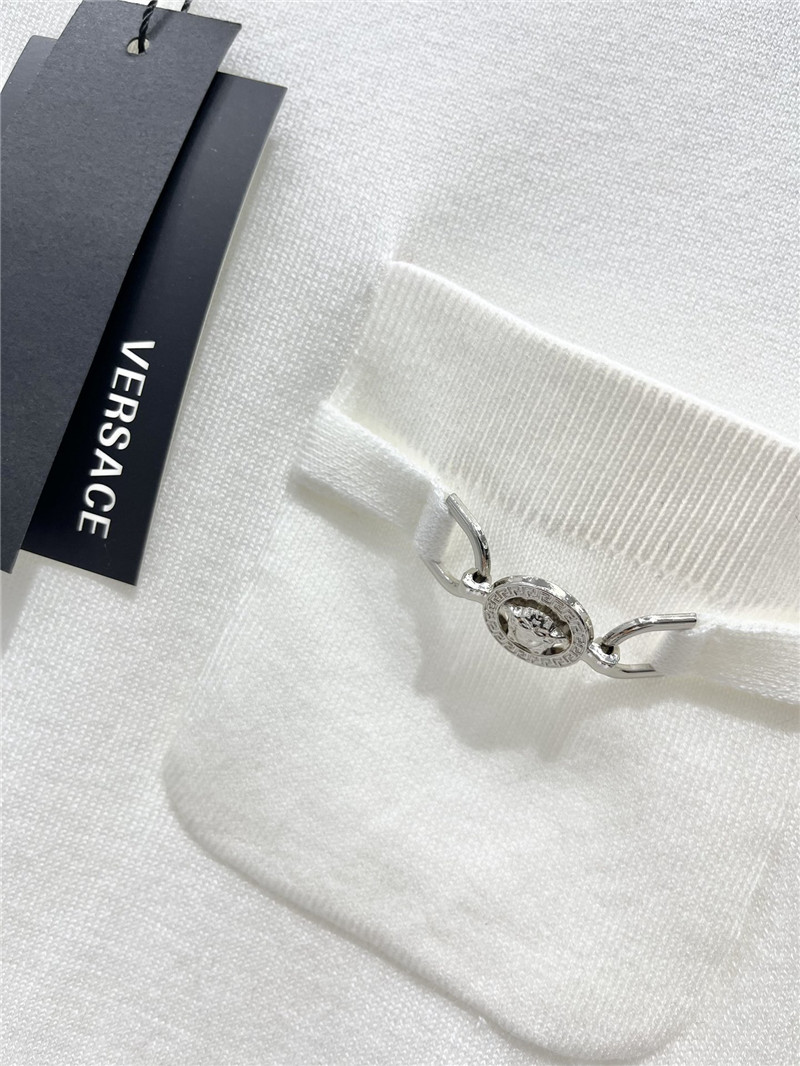 Versace Medusa Plaque Knitted Top White