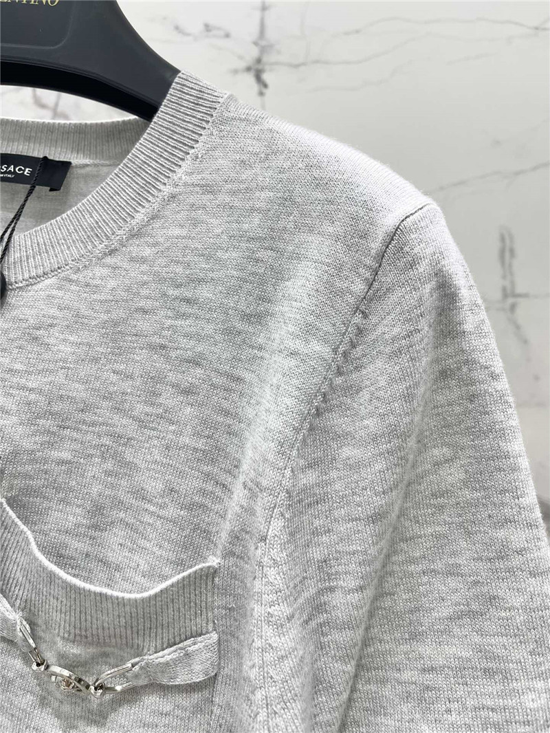 Versace Medusa Plaque Knitted Top grey