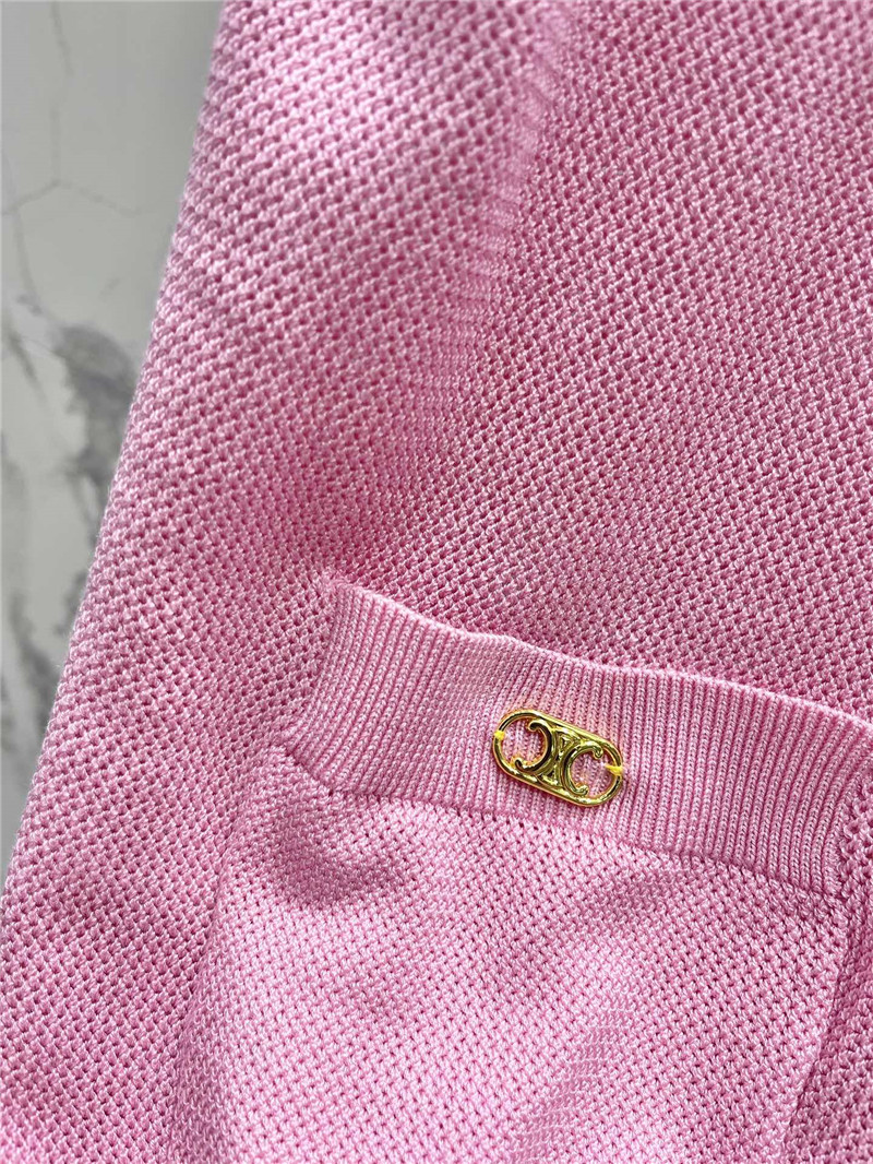 Ce1i*e zip short-sleeve cardigan in pink