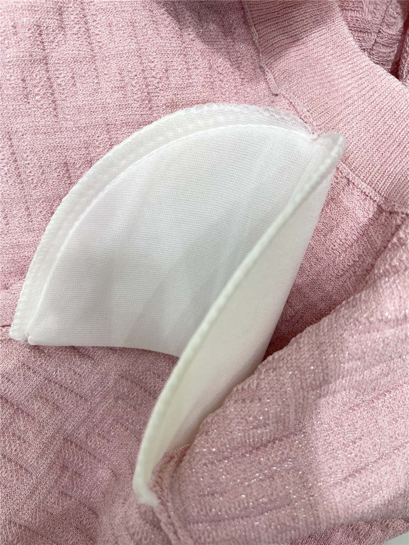 Balmain Jacquard Short Knit Cardigan in Pink