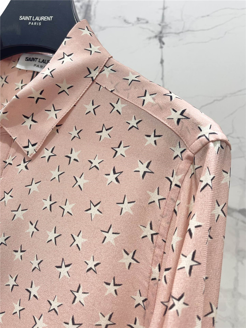 Y51 five-pointed star silk shirt replica designer clothes