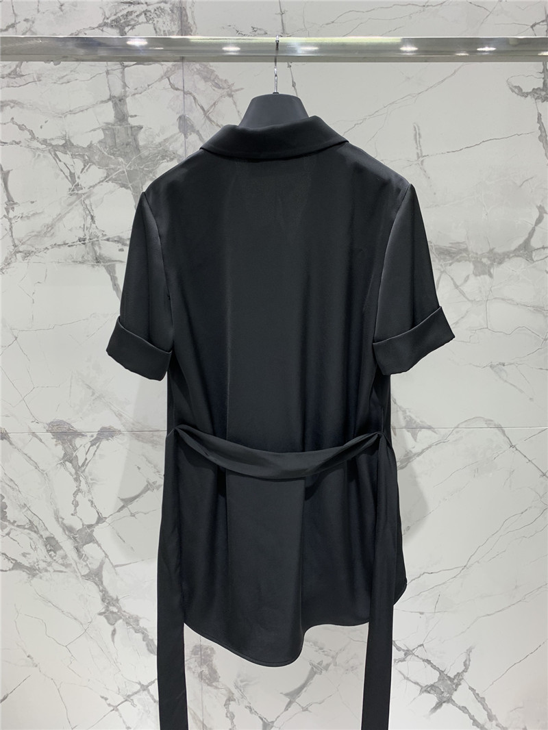 Balmain acetate satin belt coat replica clothes