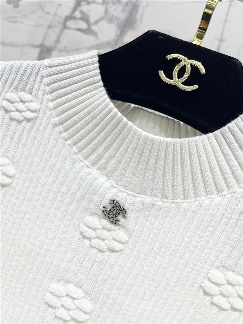 Ch**el three-dimensional crochet knit top replica d&g clothing