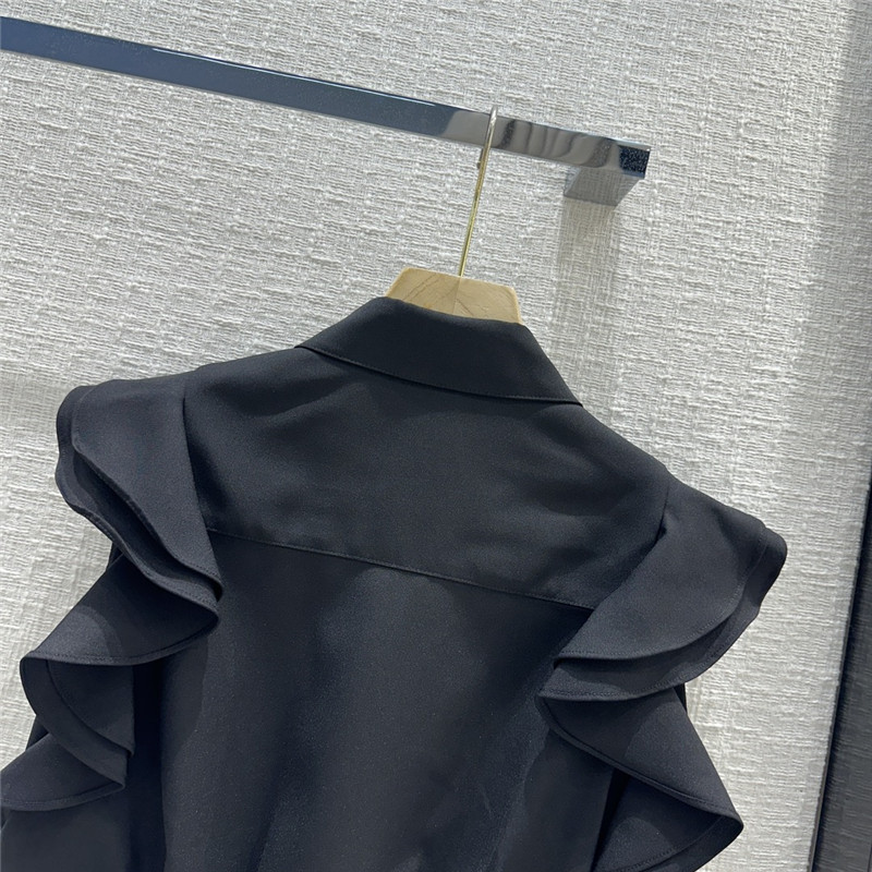 Va1e*ntin0 ruffled sleeveless short shirt replica clothes