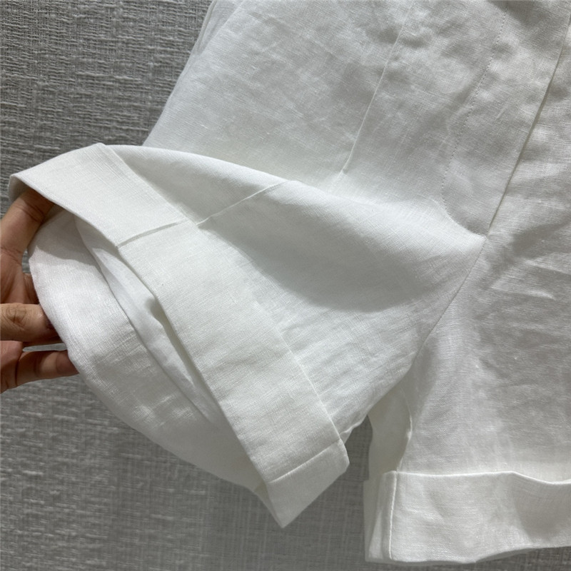 BC white cotton and linen vest suit replica designer clothes