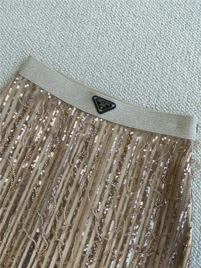 Pra*a beaded sequin long skirt replica d&g clothing