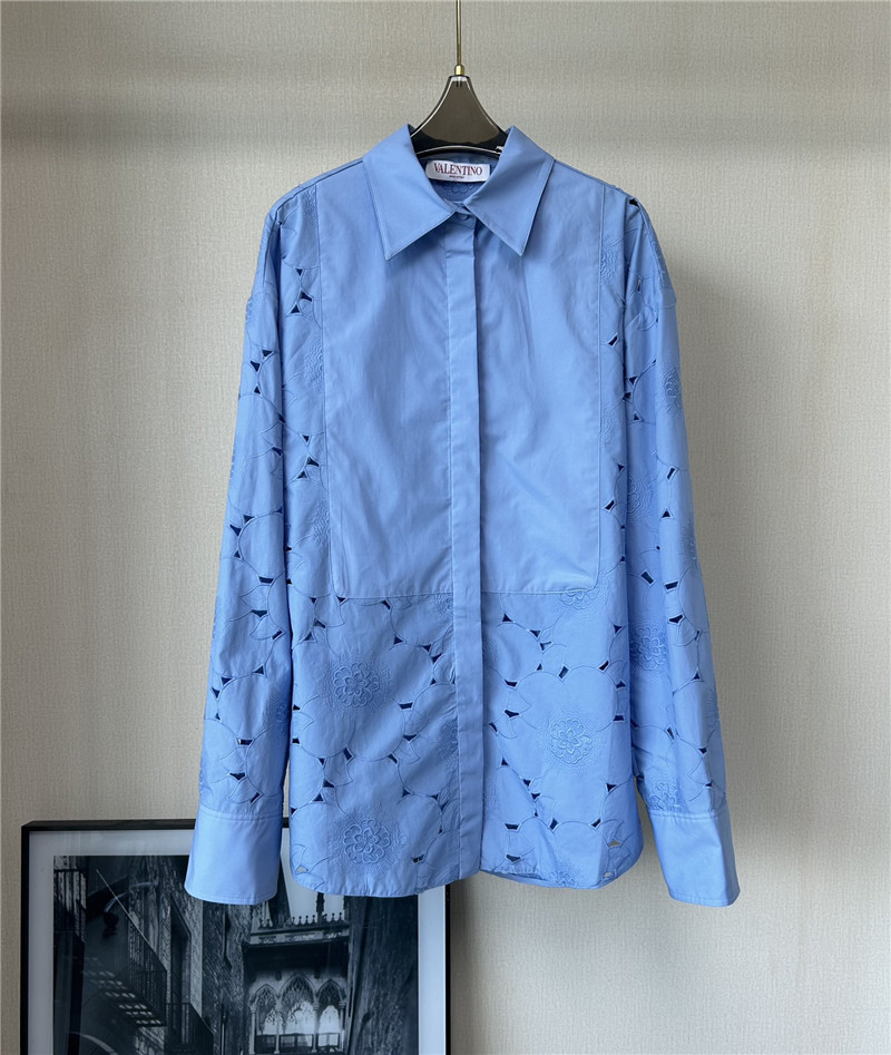 Va1e*ntin0 lace flower embroidered shirt replica d&g clothing