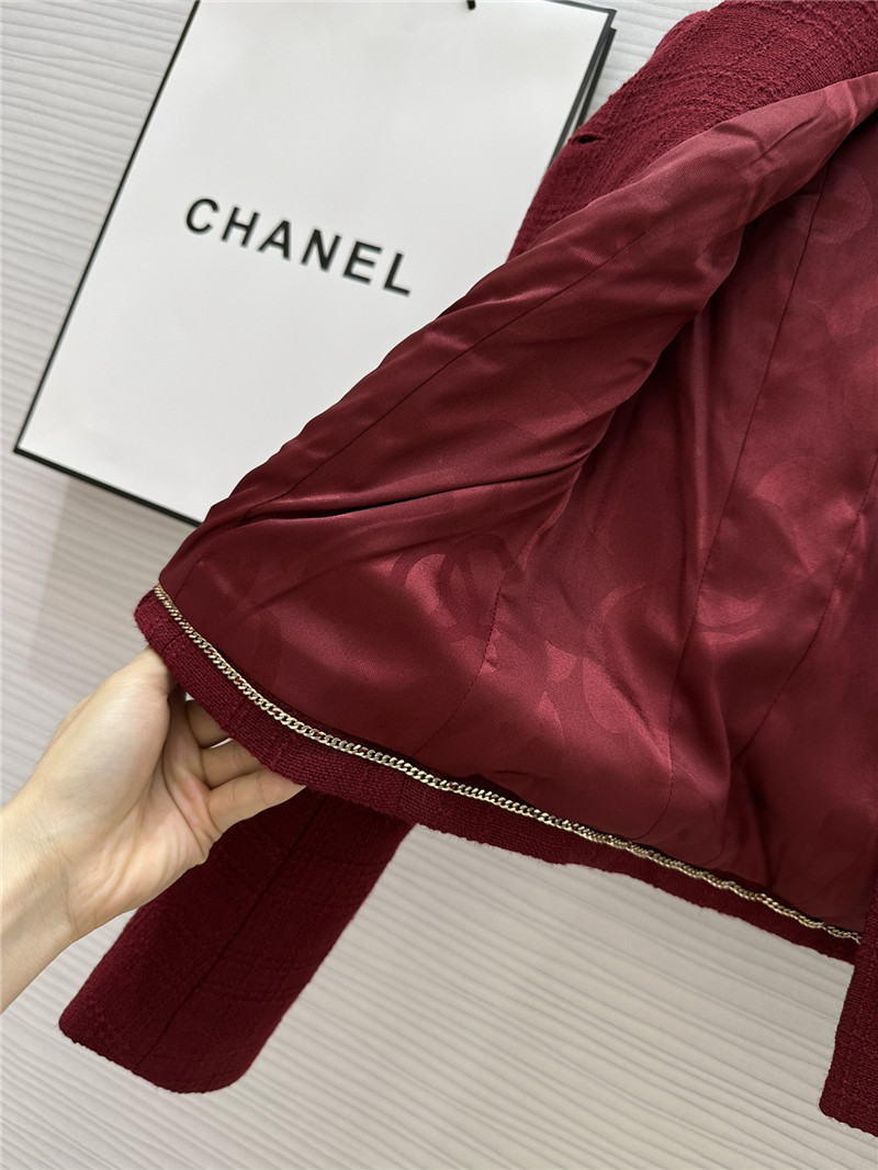 Ch**el burgundy short lapel jacket replica d&g clothing