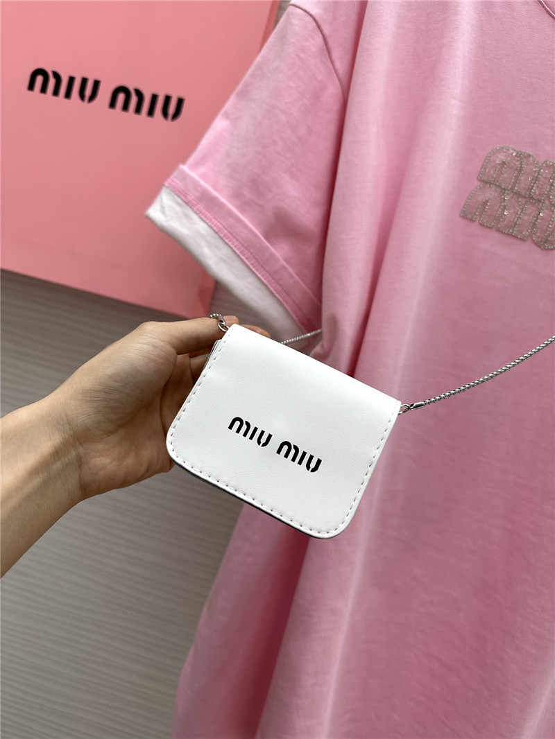 M1um1u custom beaded contrast color t-shirt replica clothing