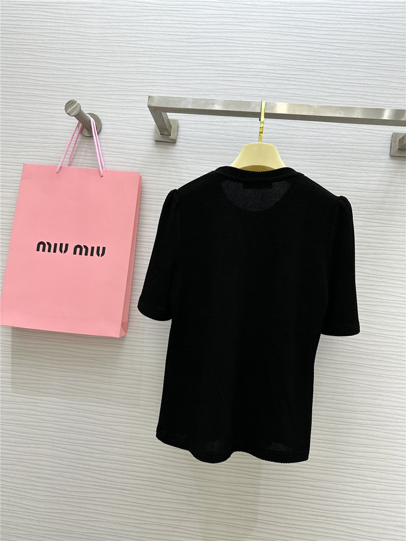 M1um1u beaded round neck top replica designer clothes