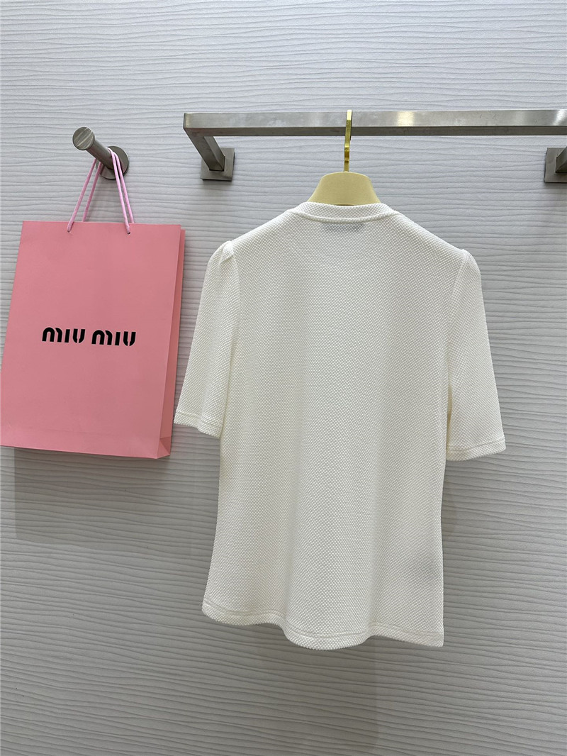 M1um1u beaded round neck top replica designer clothes