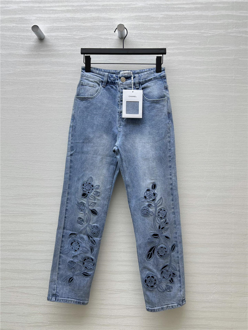 Ch**el handmade high-end jeans replica clothing
