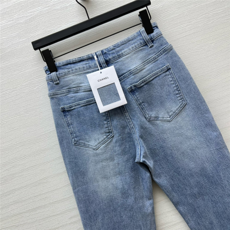 Ch**el handmade high-end jeans replica clothing