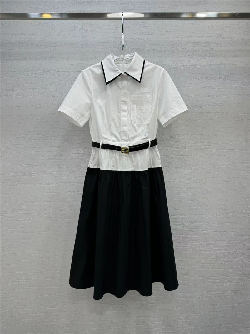 F**di white logo polo dress