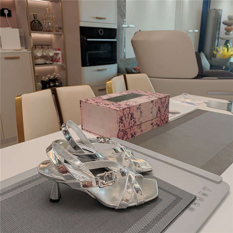 J1m*y Ch00 jess 65mm sandals silver